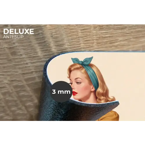 Illustratie - Mascara - Vrouw - Geel Placemat vinyl groot -closeup