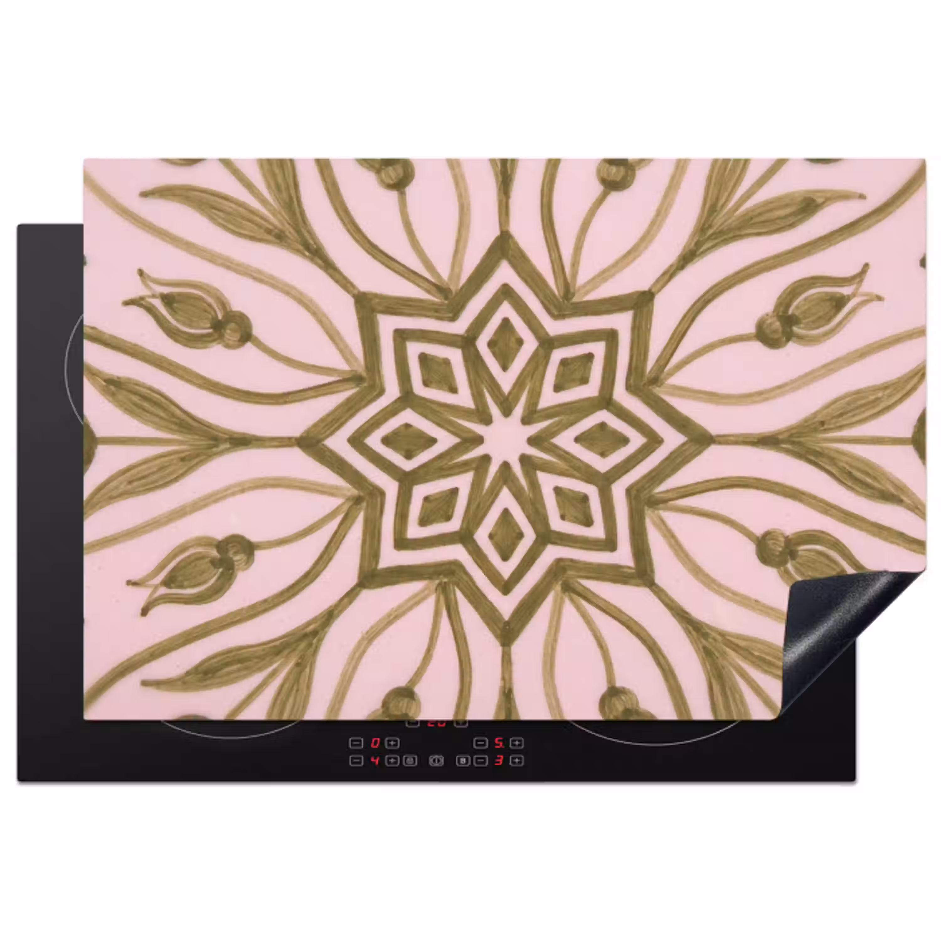 Patroon - Mandala - Decoratie - Abstract - Groen Inductie beschermer vinyl 3mm klein -3d