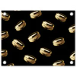 Macarons - Patroon - Goud - Zwart tuinposter los doek klein -3d