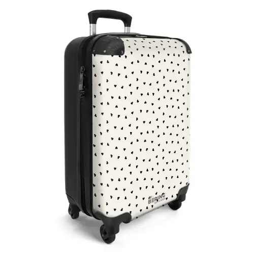 Valentijn verstrooid hartenpatroon zwart NBS - Handbagage koffer - Kinderen Unisex middel -productfoto_3d