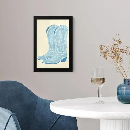 Illustratie - Cowboylaarzen - Patroon fotolijst zwart zonder passe partout klein -sfeer4