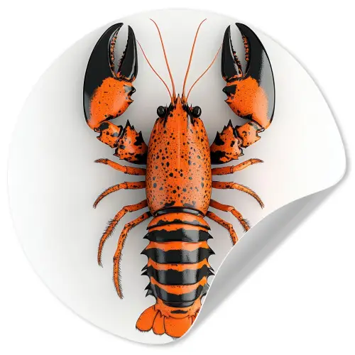 Kreeft - Zwart - Oranje - Wit - Uniek Wandcirkel behangsticker klein -3d