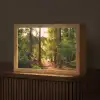 Bos - Pad - Bomen - Groen - Zon - Natuur Light Box met kabel (Tafellamp) klein -z3d_website