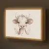 Koe - Bohemian - Kalfje - Bloemen Light Box met batterij (Wandlamp kind) middel -z3d_website