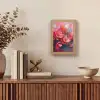 Bloemen - Roze - Natuur- Kunst - Abstract Light Box met kabel (Tafellamp) klein -sfeer2