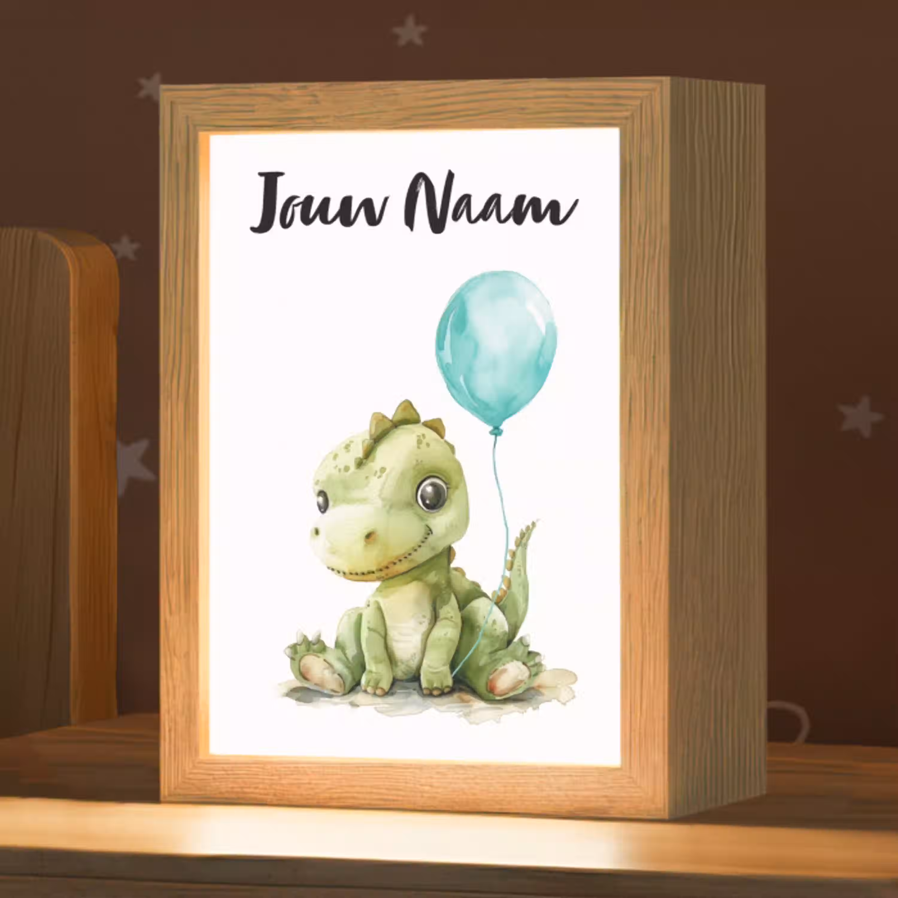 Draak - Baby dier - Blauwe ballon Light Box met kabel (Kinderlampje) klein -zzz_3d_website