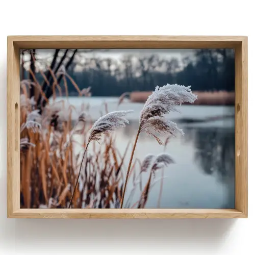 Riet - Gras - Natuur - Winter - Meer Dienblad Rechthoek middel -z3d_shopping