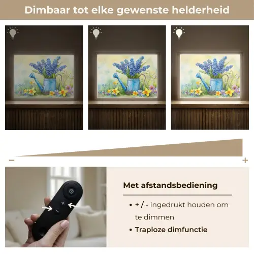 Gieter - Lavendel - Bloesems Light Box met batterij (Wandlamp) middel -USP_dimbaarNL