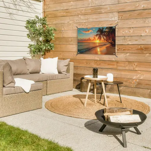 Strandzonsondergang in de Tropen tuinposter los doek klein -sfeer4