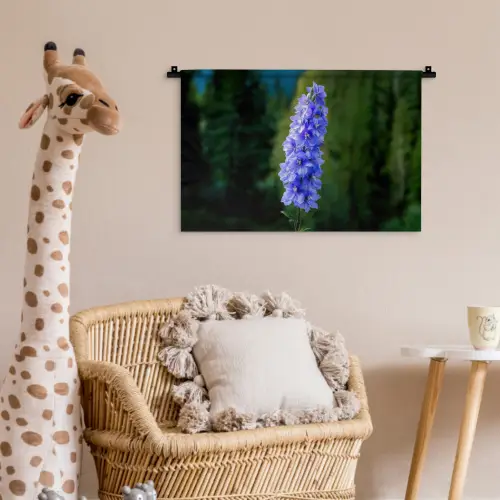 Bloemen - Blauw - Dennenboom Wandkleed katoen klein -wsfeer5_kind