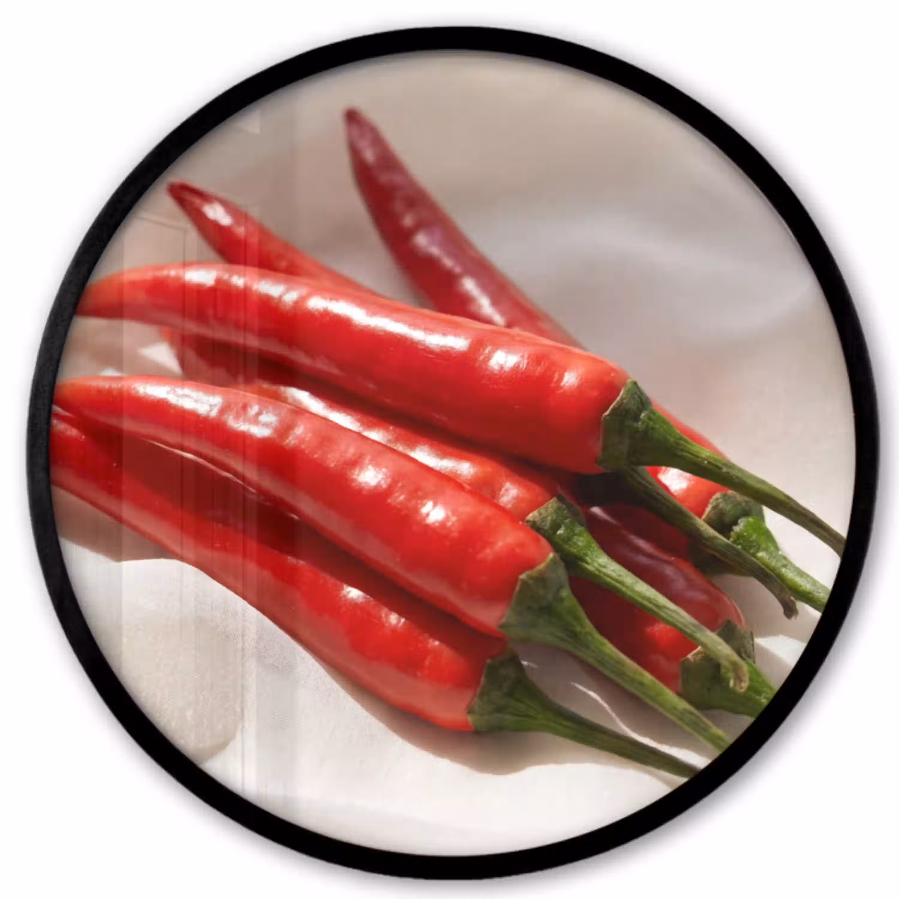 Peper - Rood - Eten Fotolijst rond zonder passe partout klein -3d