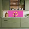 Smiley - Vrolijk - Roze keuken achterwand 2 middel -sfeer3