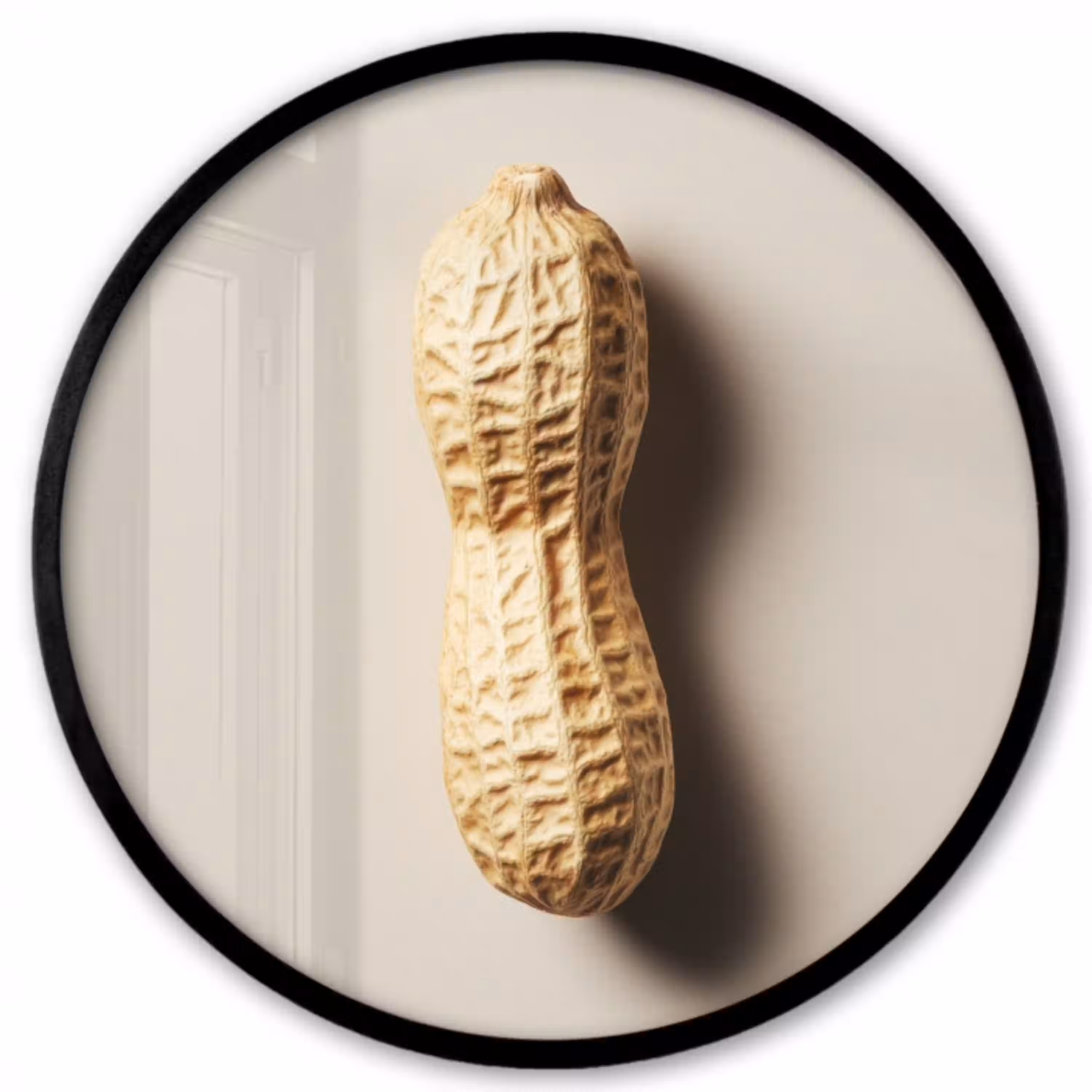 Pinda - Ruw - Beige Fotolijst rond zonder passe partout klein -3d