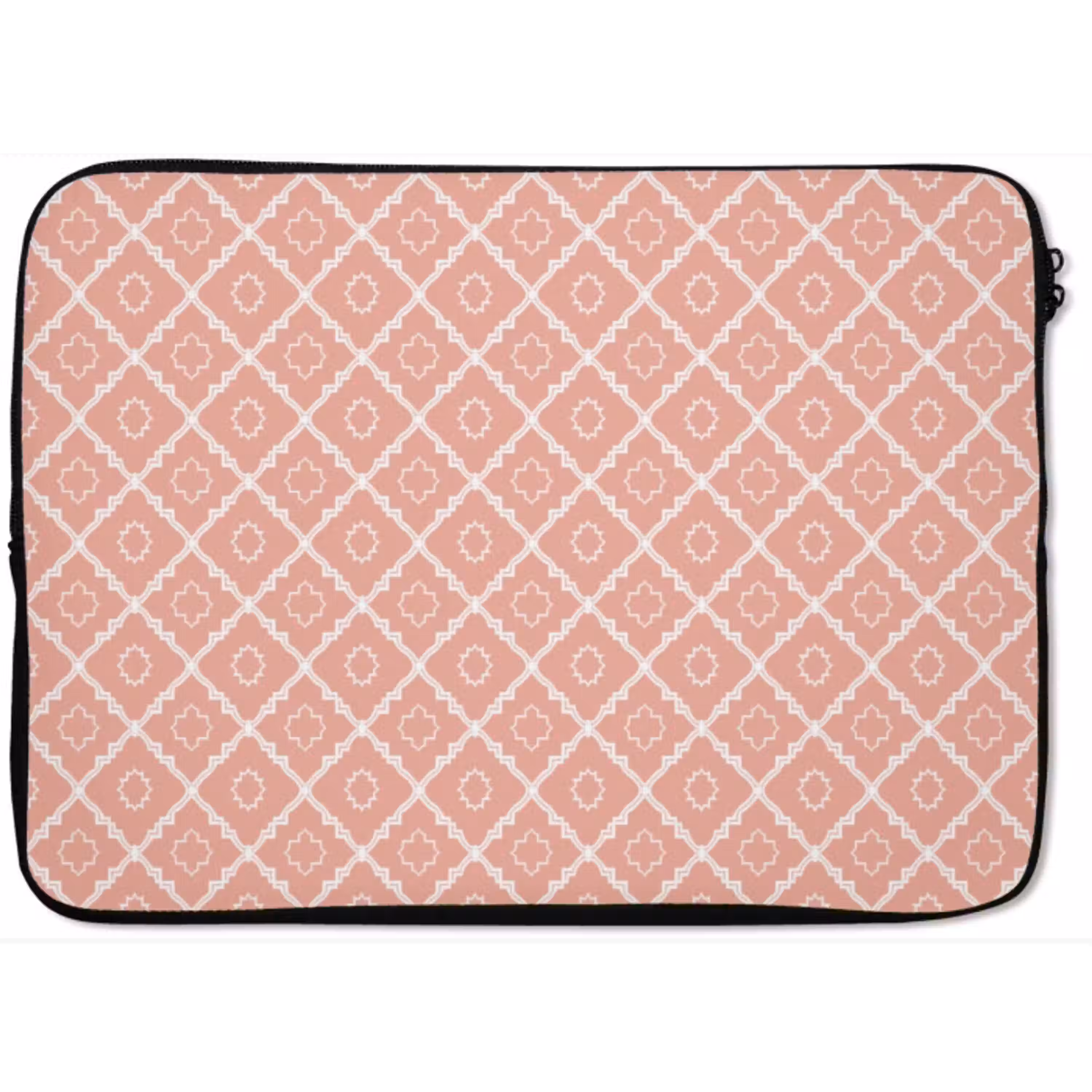 Zalmroze - Geometrisch - Elegant - Patroon laptophoes neopreen klein 279 -zkaufland3dotto