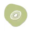 Kiwi - Lijntekening - Minimalistisch - Groen Wandcirkel Organisch Aluminium middel -3d