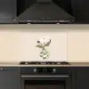 Bloem - Wit - Vaas - Quote keuken achterwand spatscherm klein -sfeer1