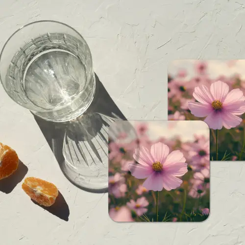 Bloemen - Paars - Wazig onderzetter kurk middel -sfeer4