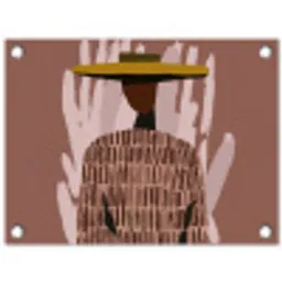 Abstract - Figuur - Illustratie - Hoed tuinposter los doek klein -3d