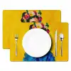 Frida Kahlo - Vrouw - Geel - Blauw - Bloemen Placemat vinyl groot -zzsfeer2_Kitchenyeah-website