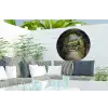 Doorkijk - Tuinboog - Bloemen - Natuur - Pad Wandcirkel tuinposter met ringen klein -buiten2