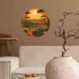Landschap - Afrikaans - Zon Wandcirkel behangsticker klein -sfeer1