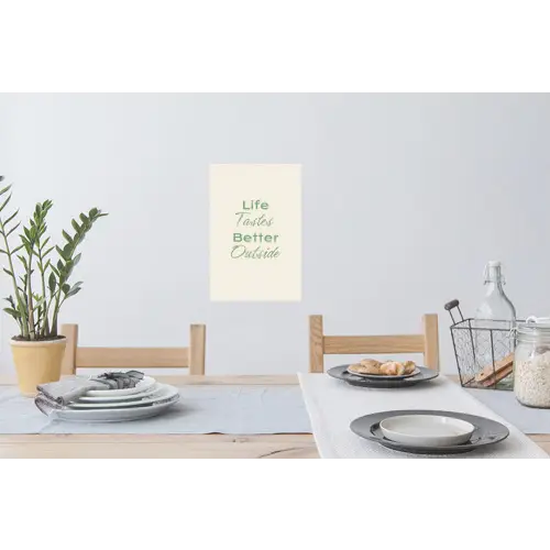 Tekst - Sierlijk - Letters - Groen Muursticker klein -eettafel