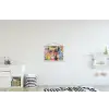 Expressief - Milkshake - Vrouw - Felle kleuren textielposter latten blank klein -kinderkamer