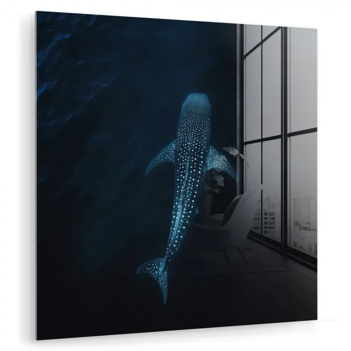 Oceaan - Walvishaai - Donkerblauw - Vlekken plexiglas 5mm klein -zzzproduct_nieuw