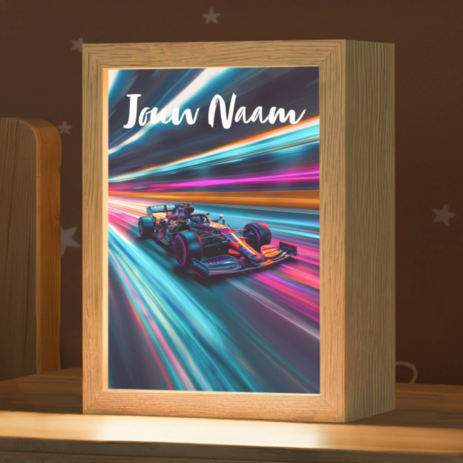 Formule 1 - Auto - Race - Jongens - Kleurrijk Light Box met kabel (Kinderlampje) klein -zzz_3d_website