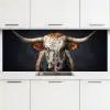 Stier - Kleurrijk - Hoorns keuken achterwand 2 middel -3d
