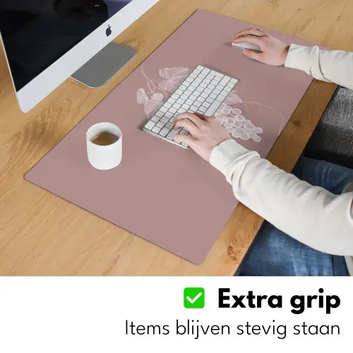 Tros - Druiven - Illustratie - Bladeren Muismat XXL klein -sfeer3