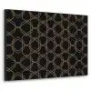 Verweven - Zeshoeken - Zwart - Goud Textielframe zwart klein 947 -3d