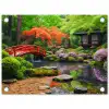Kleurrijke Japanse Tuin tuinposter los doek klein -3d