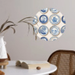Borden - Bomen - Planten - Blauw Wandcirkel behangsticker klein 186 -sfeer3