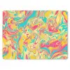 Geel - Roze - Blauw - Retro muismat rubber klein -3d