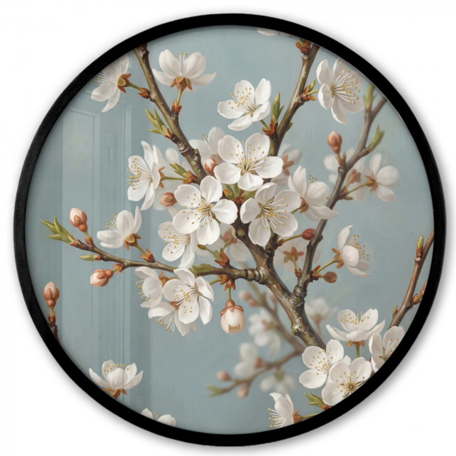 Botanisch - Stilleven - Blauw Fotolijst rond zonder passe partout klein -3d