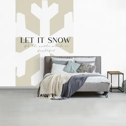 Sneeuw - Japandi - Winter - Decoratie fotobehang vinyl groot -slaapkamer