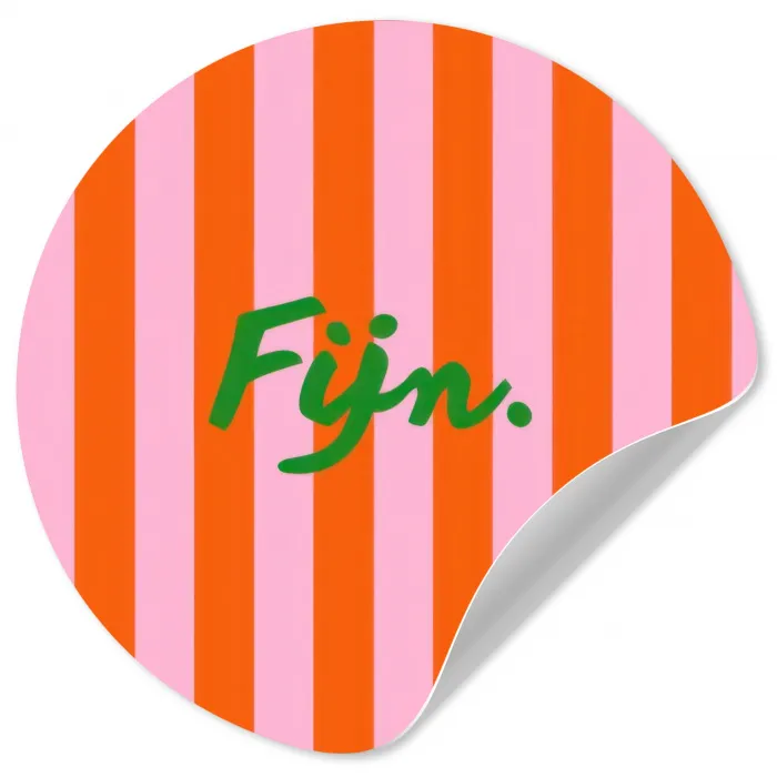 Patroon - Oranje - Fijn - Strepen Wandcirkel behangsticker klein -3d