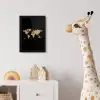 Wereldkaart - Beige - Zwart fotolijst zwart zonder passe partout klein -usfeer4_kinderkamer