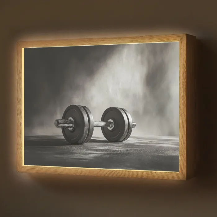 Halter - Gewichten - Zwart Light Box met batterij (Wandlamp) middel -z3d_website
