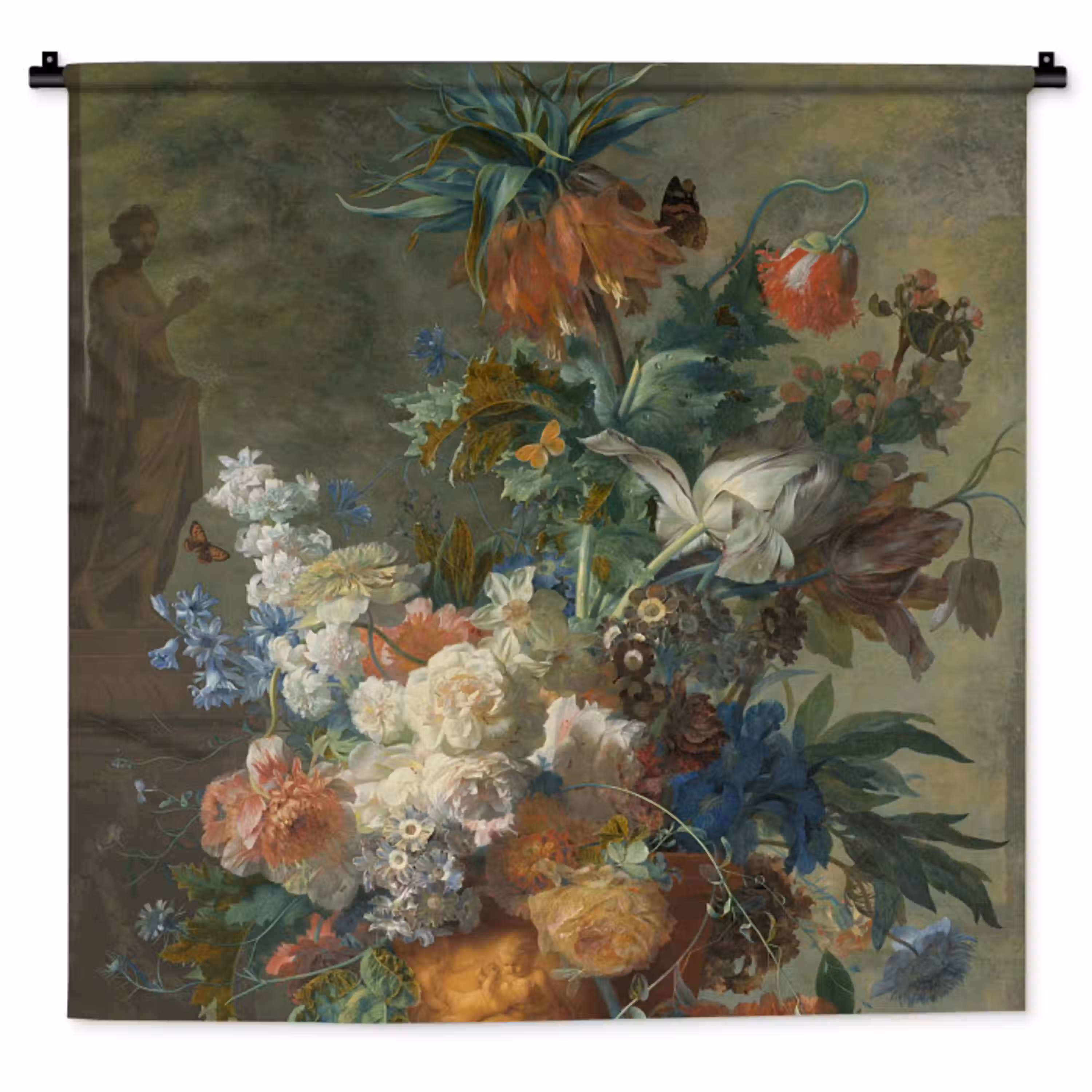 Stilleven met bloemen - Schilderij van Jan van Huysum Wandkleed katoen middel -zz3d