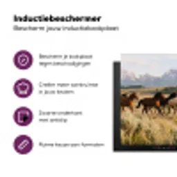Paarden - Kudde - Bergen - Vrijheid - Wild Inductie beschermer vinyl 3mm middel -zzzzzzz-cc-usp