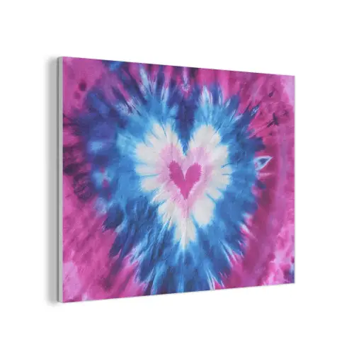 Hartvormig - Tie dye - Paars PET vilt klein -3d