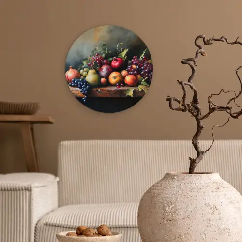 Rustiek - Stilleven - Fruit Wandcirkel kunststof plaat 5mm dik klein -sfeer1