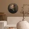 Zelfportret - Schilderij van Rembrandt van Rijn Wandcirkel behangsticker klein -sfeer1