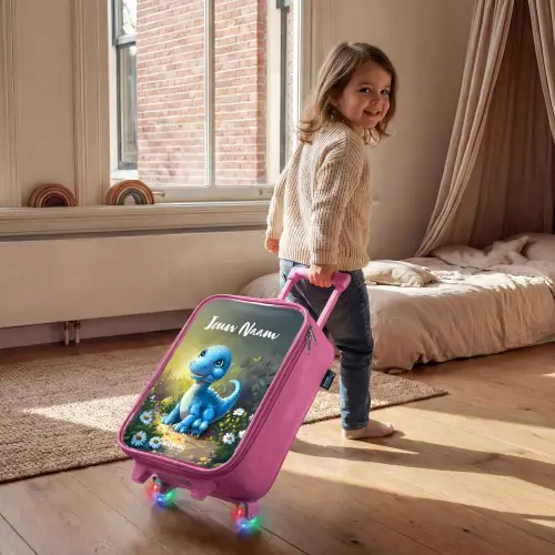 Branco Brontosaurus Kinderkoffer - Roze klein -sfeer1