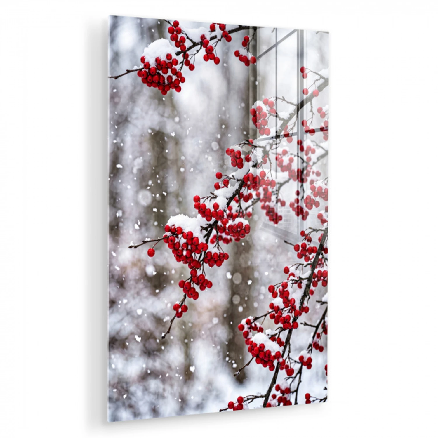 Bessen - Takken - Sneeuw - Winter - Kleurrijk plexiglas 5mm klein -zzzproduct_nieuw