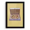 Pizza - Doos - Salami - Illustratie fotolijst zwart zonder passe partout klein -3d