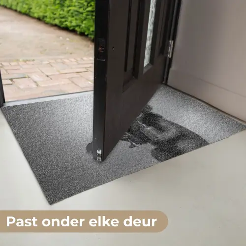Poedel - Spiegel - Zwart - Wit Deurmat klein -USP_NL