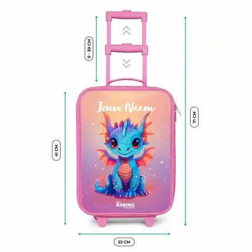 Schattige baby draak Kinderkoffer - Roze klein -productfoto_formaten